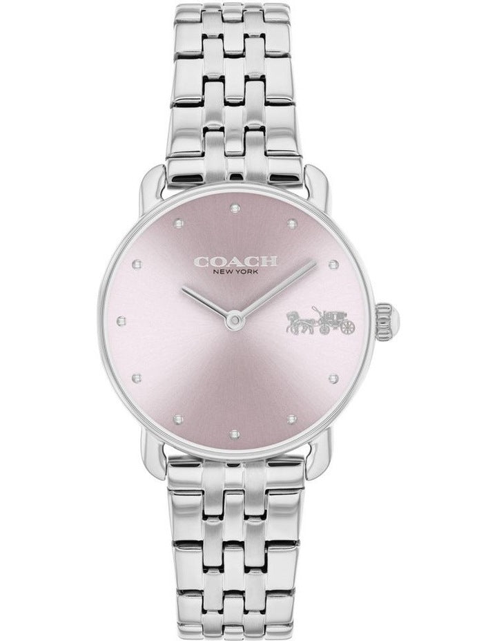 Elliot Ionic Plated Thin Steel Dial Watch in Silver