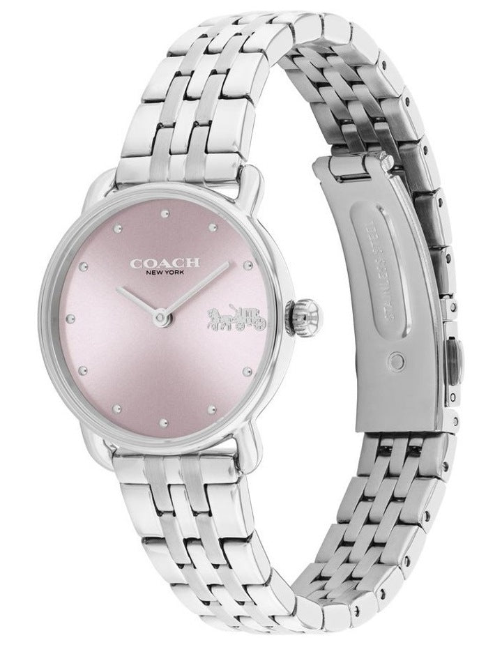 Elliot Ionic Plated Thin Steel Dial Watch in Silver
