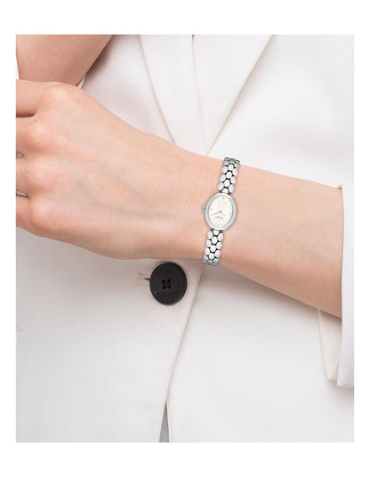 Sammy Ionic Plated Thin Steel Dial Watch in Silver