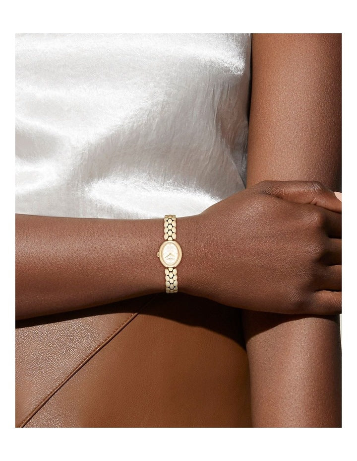 Sammy Stainless Steel and Ionic Plated Thin Steel Dial Watch in Gold