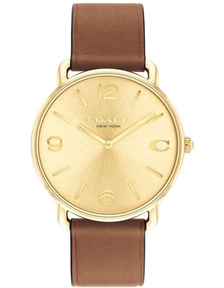 Elliot Saddle Calfskin Dial Watch in Gold