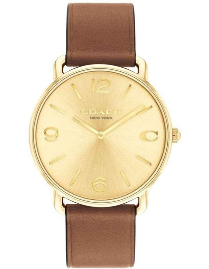Elliot Saddle Calfskin Dial Watch in Gold