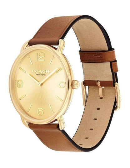 Elliot Saddle Calfskin Dial Watch in Gold