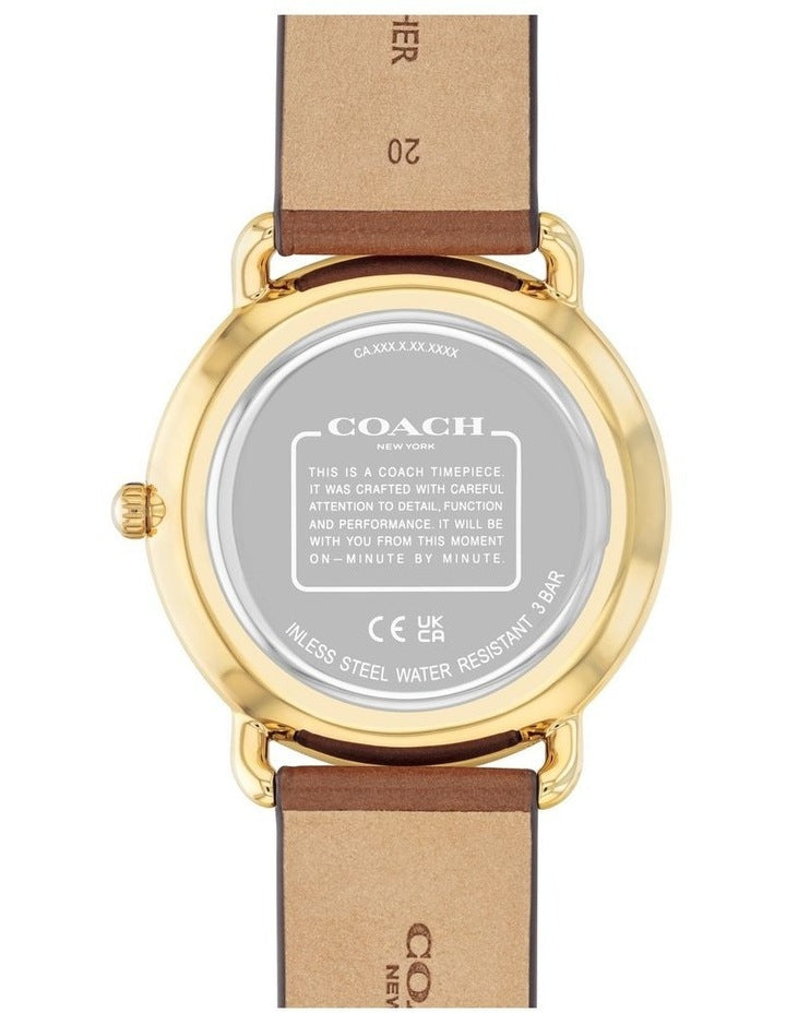 Elliot Saddle Calfskin Dial Watch in Gold
