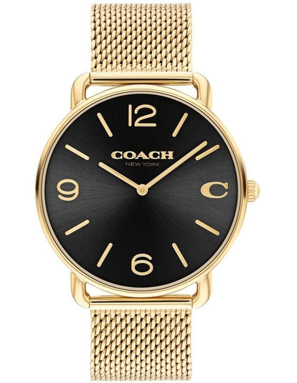 Elliot Ionic Plated Thin Steel Dial Watch in Black