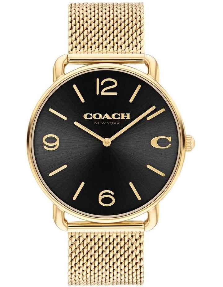 Elliot Ionic Plated Thin Steel Dial Watch in Black