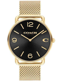 Elliot Ionic Plated Thin Steel Dial Watch in Black