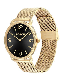 Elliot Ionic Plated Thin Steel Dial Watch in Black