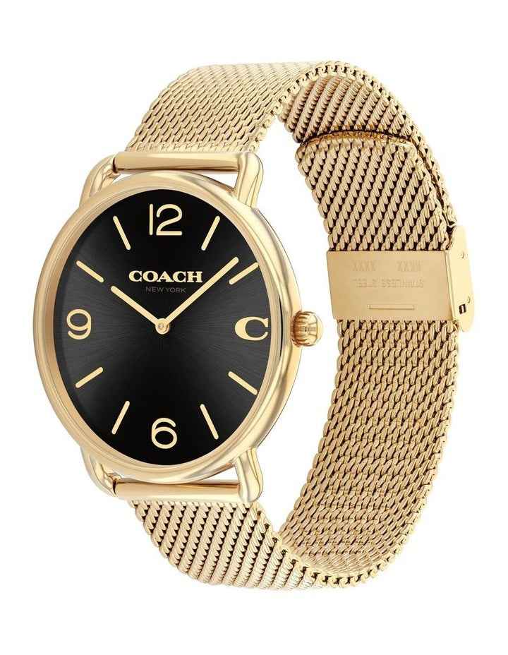 Elliot Ionic Plated Thin Steel Dial Watch in Black