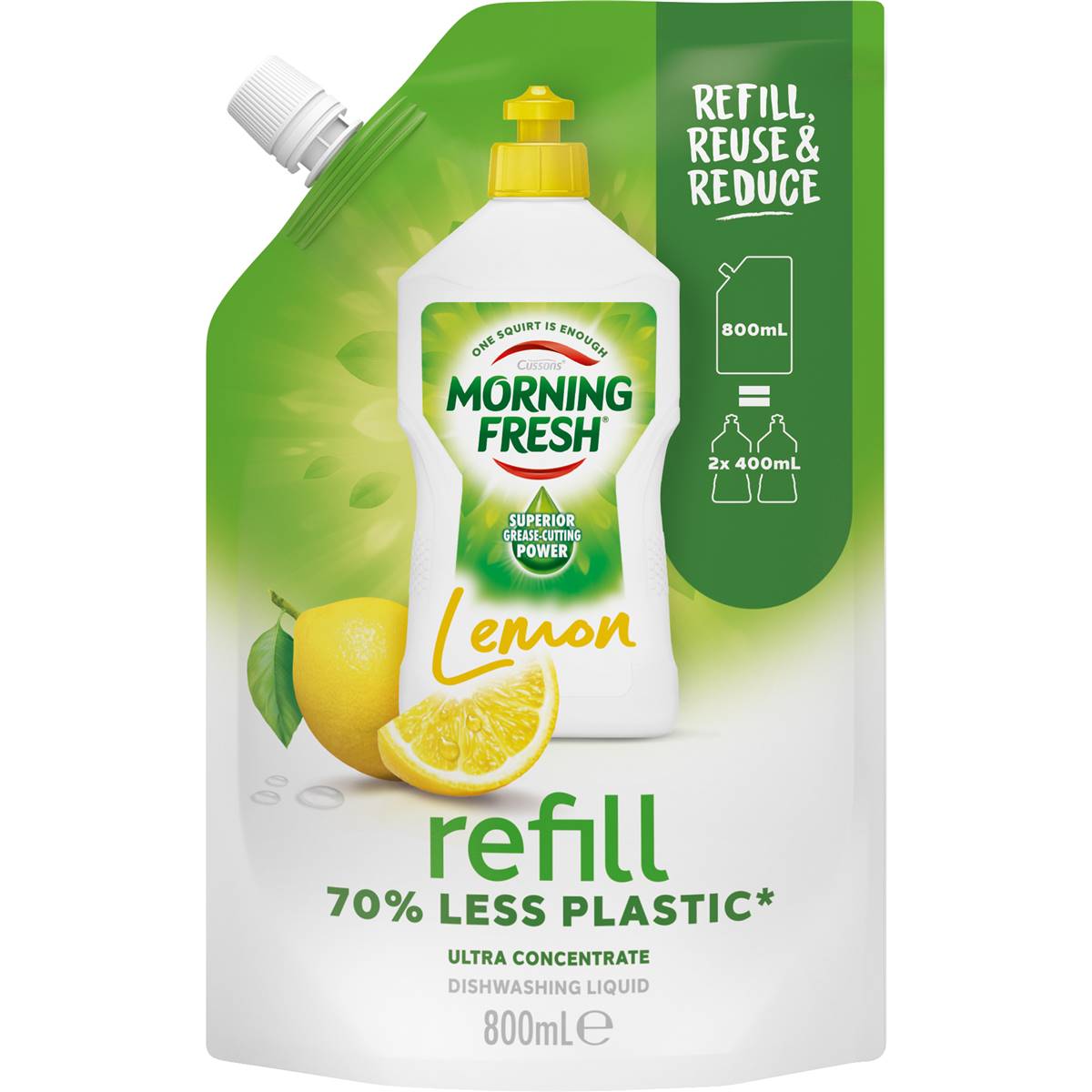 Morning Fresh Refill Lemon Dishwashing Liquid Washing Up 800ml