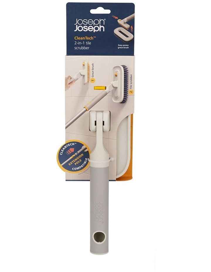 Clean Tech 2-in-1 Tile Scrubber in Light Stone