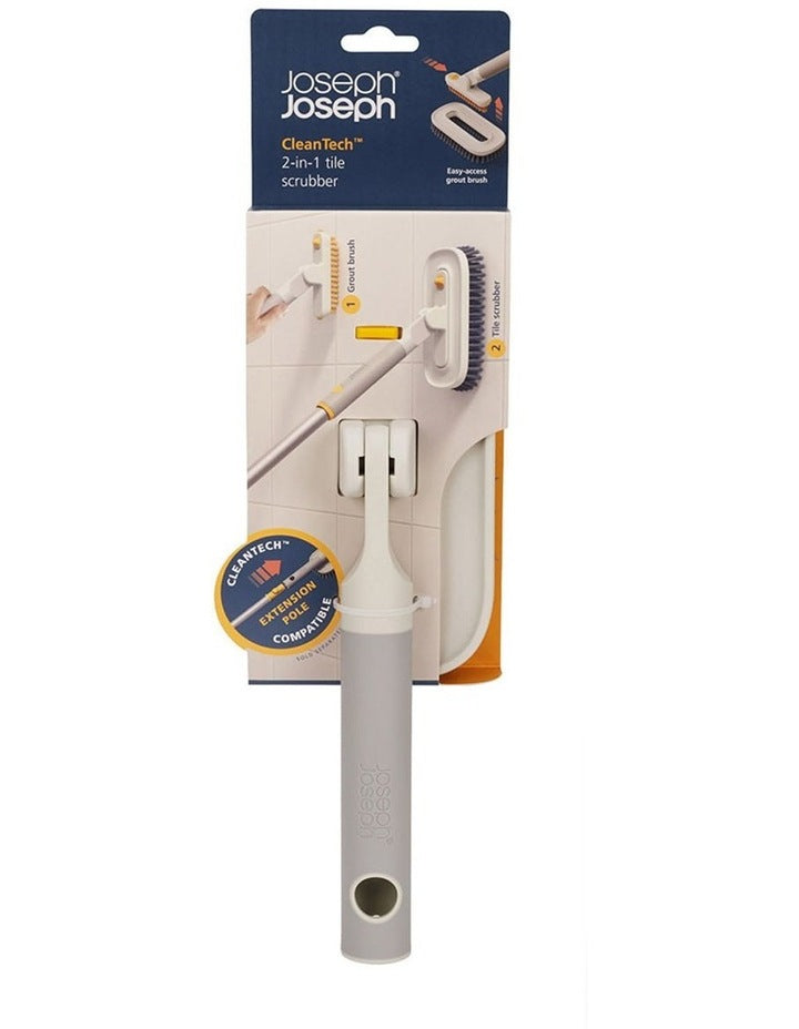 Clean Tech 2-in-1 Tile Scrubber in Light Stone