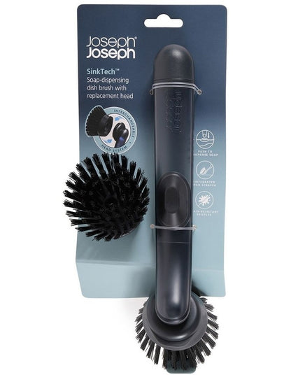 SinkTech Soap Dispenser Brush with Replacement Head in Black