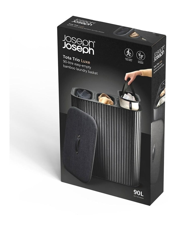 Tota Trio Luxe Laundry Basket 90L in Black