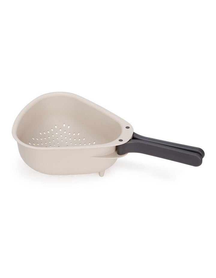 Droplet Large Plastic Folding Colander in Stone
