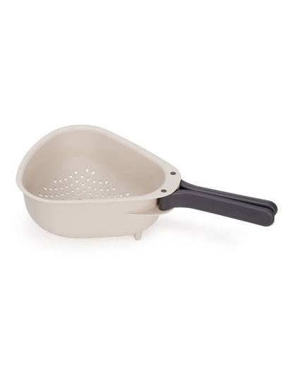 Droplet Large Plastic Folding Colander in Stone
