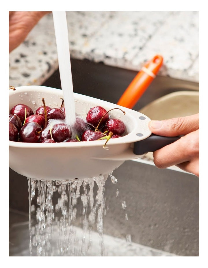 Droplet Mini Small Folding Colander in Stone