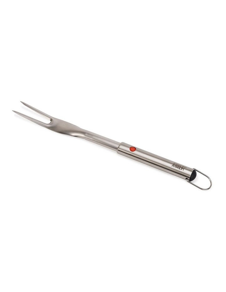 GrillOut BBQ Fork with Retractable Head in Stainless Steel