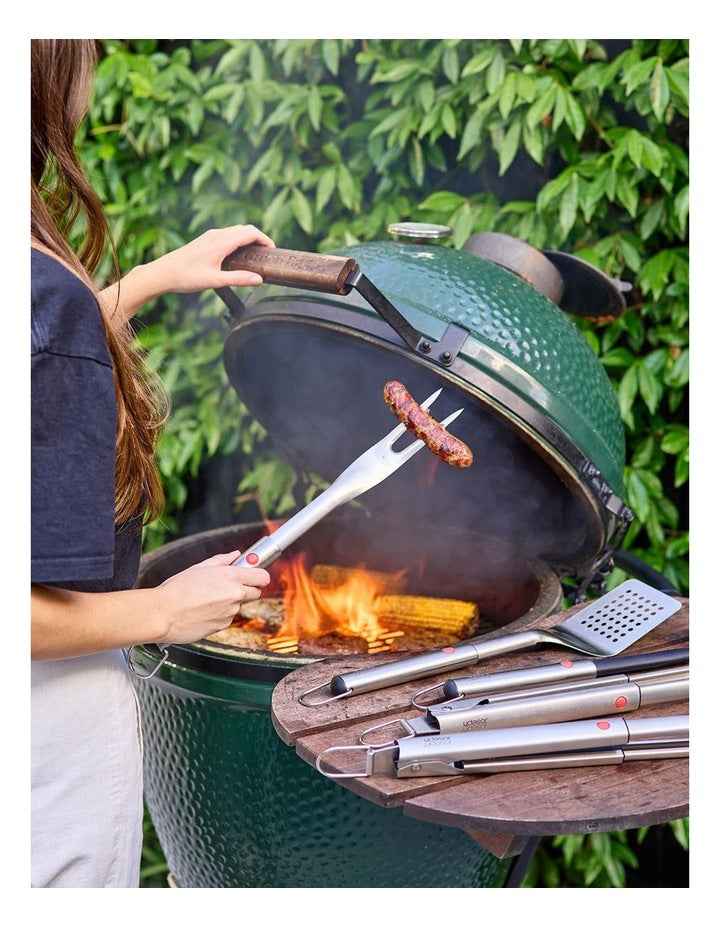 GrillOut BBQ Fork with Retractable Head in Stainless Steel