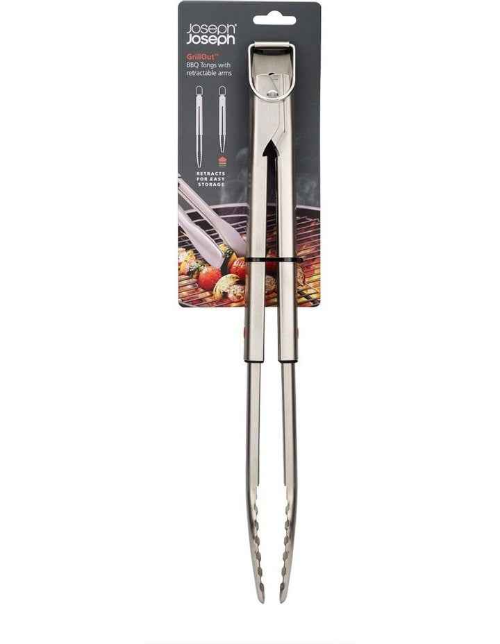 GrillOut BBQ Tongs with Retractable Arms