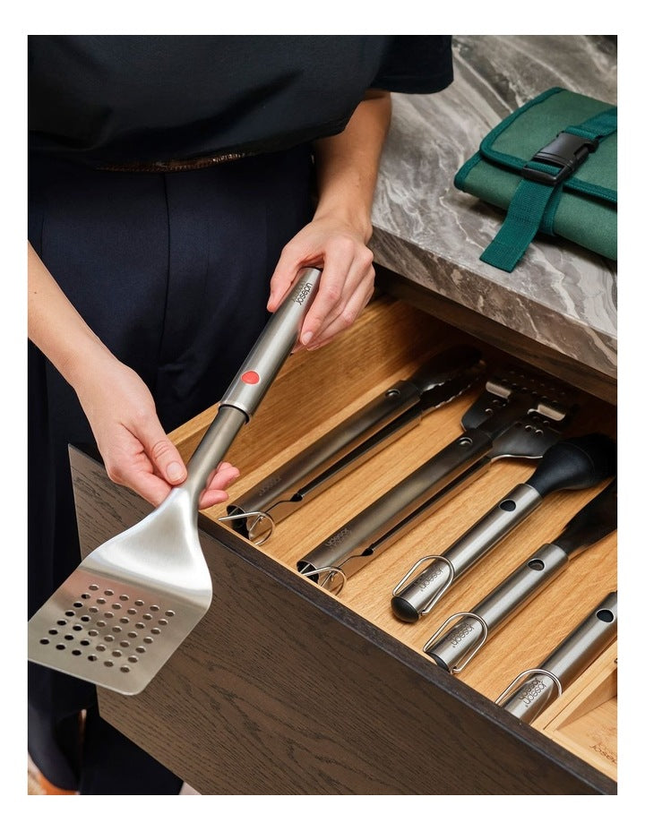 GrillOut BBQ Turner Tongs with Retractable Head