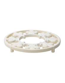 Fleur De Lis Cast Iron Trivet 20cm - White