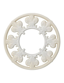 Fleur De Lis Cast Iron Trivet 20cm - White
