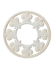 Fleur De Lis Cast Iron Trivet 20cm - White