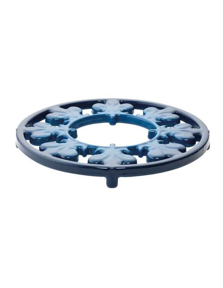 Fleur De Lis Cast Iron Trivet 20cm - Navy