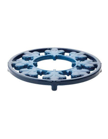 Fleur De Lis Cast Iron Trivet 20cm - Navy