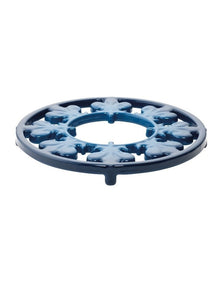 Fleur De Lis Cast Iron Trivet 20cm - Navy