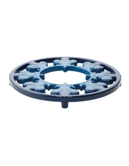 Fleur De Lis Cast Iron Trivet 20cm - Navy