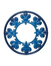 Fleur De Lis Cast Iron Trivet 20cm - Navy