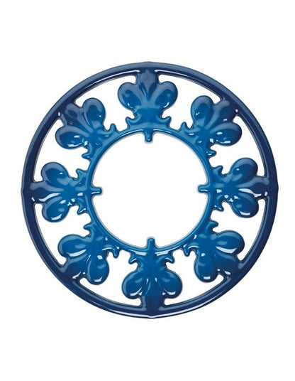 Fleur De Lis Cast Iron Trivet 20cm - Navy