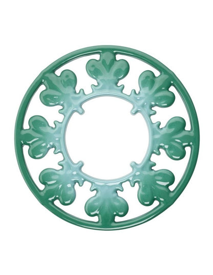 Fleur De Lis Cast Iron Trivet 20cm - Heritage Green