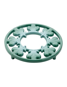 Fleur De Lis Cast Iron Trivet 20cm - Heritage Green