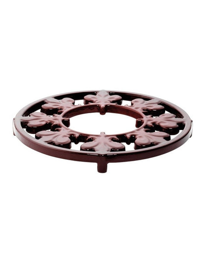 Fleur De Lis Cast Iron Trivet 20cm - Burgundy