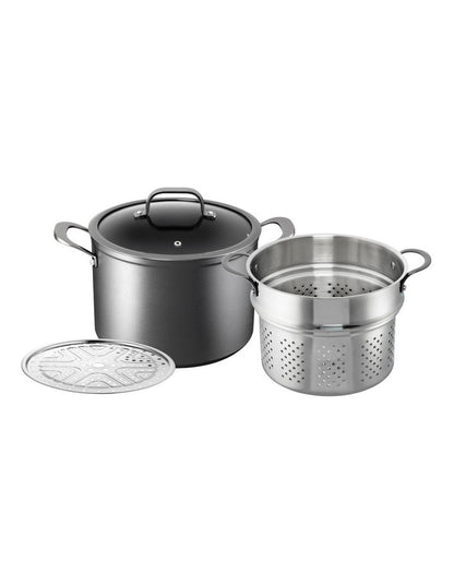 ARCTEC 24cm Stockpot with Lid, Pasta & Steamer Insert