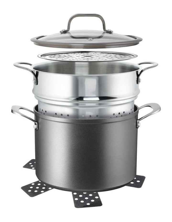 ARCTEC 24cm Stockpot with Lid, Pasta & Steamer Insert