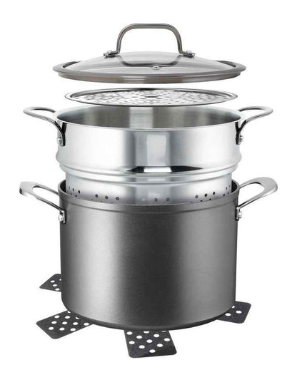 ARCTEC 24cm Stockpot with Lid, Pasta & Steamer Insert