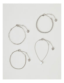 Chain Bracelet Set in Silver