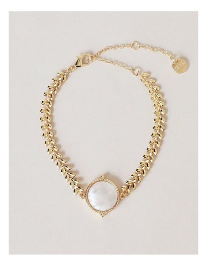 Circle Big Charm Bracelet in Gold