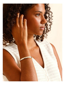 Stone Bangle in Gold