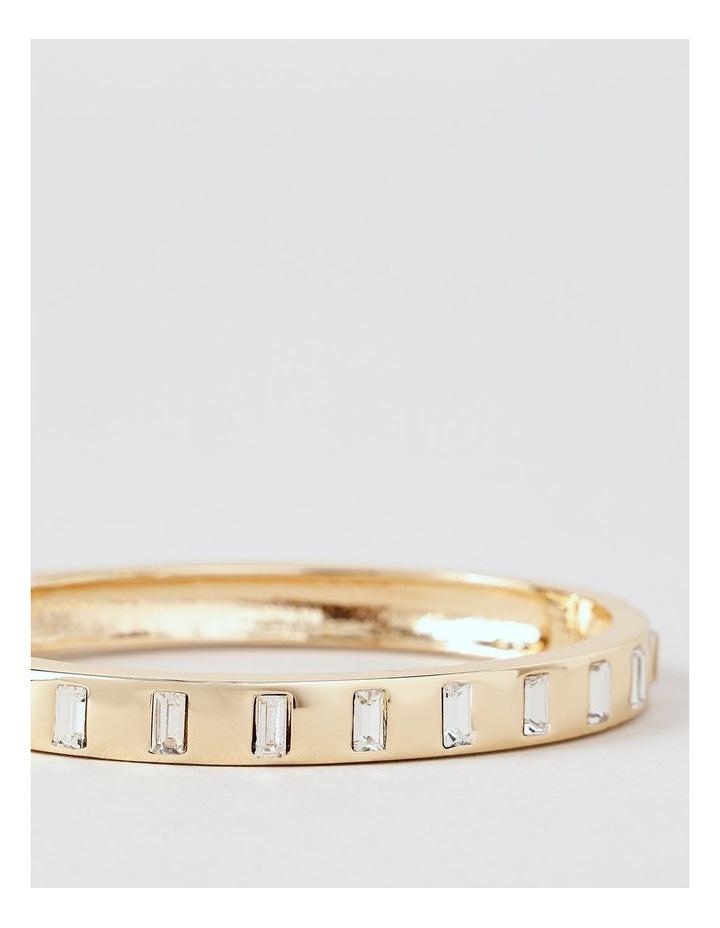 Stone Bangle in Gold