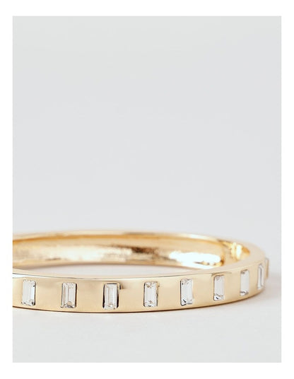 Stone Bangle in Gold