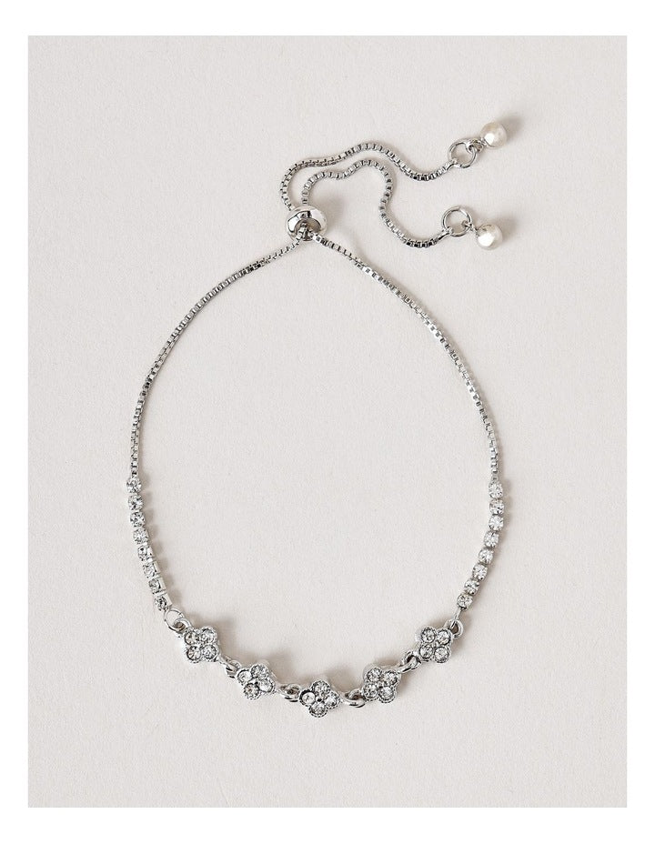 Clover Charms Bracelet in Silver