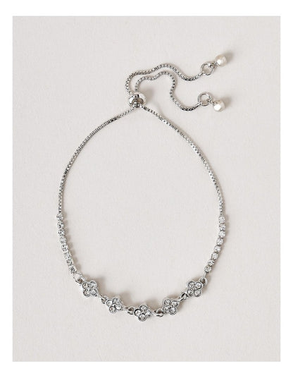 Clover Charms Bracelet in Silver