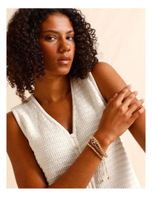 Ball and Chain Bracelets 3 Pack in Gold