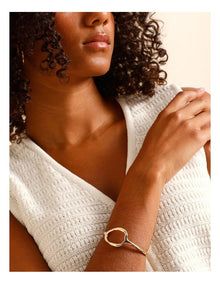 Irregular Cut Out Bangle in Gold