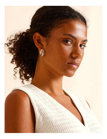 Twins Hoop Earring in Silver